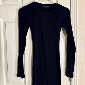 💥💥SALE!!💥💥 James Perse black 3/4 sleeve bodycon midi knit dress three button